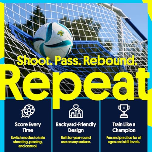 Open Goaaal 3-in-1 Soccer Rebounder Goal - 4 ft x 6 ft - Adjustable Angle Modes for Shooting Drills - Ground-Pass Setup for Passing Practice - High-Angle Rebound Net for Ball Control