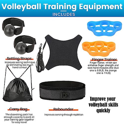 Davllin Volleyball Training Equipment Aid,Premium Volleyball Rebounder Trainer Kit,Solo Practice Trainer for Serving Setting Spiking and Arm Swing,Volleyball Gifts for Teen Girls & Boys - style: 8-in-1 Classic