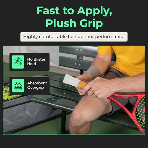 ADV Dry Tennis Overgrip Tape - 3, 6, 12, 30, 60 Pack - FeltTac Tennis Racket Grip Tape - Ultra Absorbent Tennis Grip Tape - Comfort Tennis Racket Grips - Tennis Grips Overgrip - color: 3-Pack White
