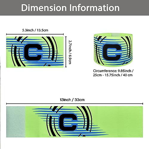 Soccer Captain Armband, 2Pcs Sports Captain Armbands Elastic Protective Arm Badge Adjustable Football Basketball Player Bands Adult Women Men - style: arc-bright green