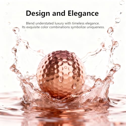 Pink Gold Gradient Laser Golf Balls - 4 Balls Premium Gift Box, Surlyn Cover for Superior Spin & Distance - High Visibility Alignment Aid - Ideal Golf Tournament Prizes, Unique Gifts for Golfers