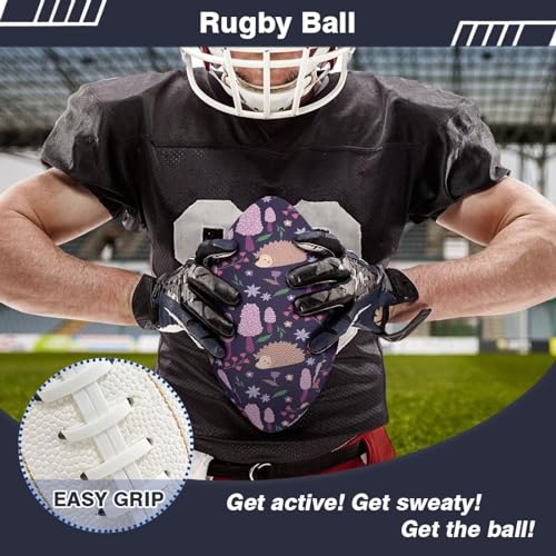 SYtrade Recreational Football Game Footballs PU Composite Leather Footballs for Training Indoor Outdoor - color: Hedgehog Flower Purple