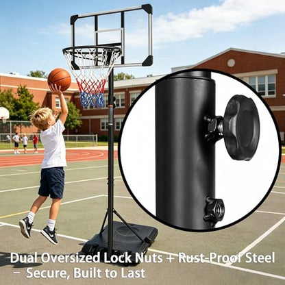 Portable Basketball Hoops Outdoor Adjustable Height Basketball Goal for Kids Youth Adults in Backyard/Basketball Court/Garage/Indoor Shatterproof Backboard Canasta De Basketball
