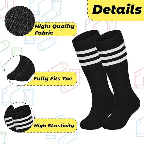 Sea Zaela 4 Pairs Kids Halloween Striped Knee-High Crew Length Socks, Unisex, Casual, 1-6 Years, Small, Red, 4 Count - color: A Black*4, size: 3-6 Years