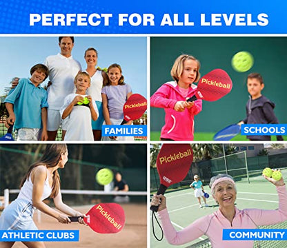 GSE Games & Sports Expert Pickleball Paddles Set with Lightweight Pickleball Rackets & Indoor/Outdoor Pickle-Balls & Mesh Carrying Bag for Family and Friends (2 Paddles/4 Balls or 4 Paddles/6 Balls) - style: 2 Paddles / 4 Balls