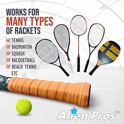 ALIEN PROS Tennis Racket Grip Tape - Precut and Dry Feel Tennis Grip - Tennis Overgrip Grip Tape Tennis Racket - Wrap Your Racquet for High Performance - color: 12-Pack Yellow