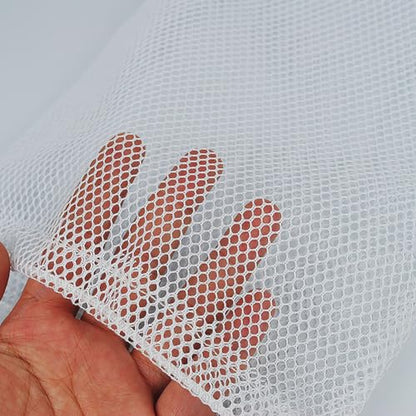 2 Pcs 35x40cm Drawstring Organizer Storage Bags White Sports Ball Bags See Through Mesh Bags Net Tote Bags Gym Equipment Mesh Bags with Cord Lock Closure