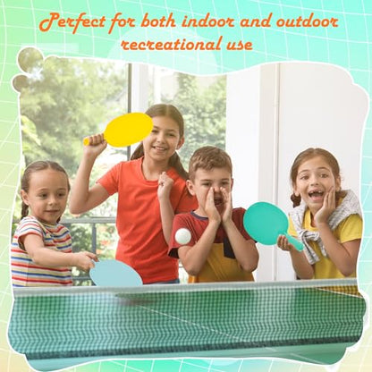 8 Pcs Plastic Table Tennis Paddles Unbreakable Ping Pong Paddles Rackets Portable Plastic Textured Table Tennis Training Toys for Beginner Kids Adult Camp Outdoor Equipment