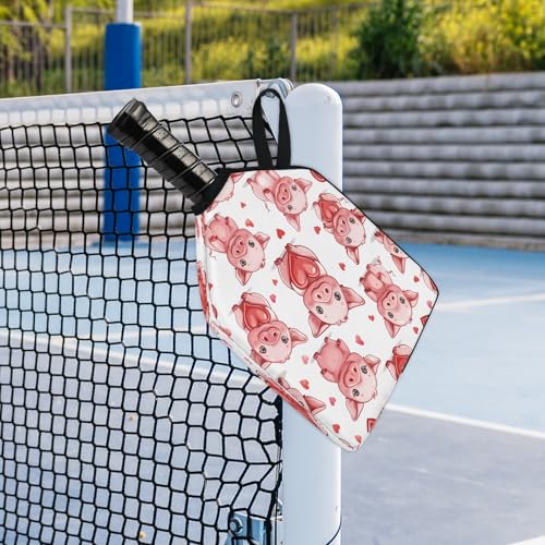 Pickleball Paddle Cover with Pockets and Handle Strap, Racket Sleeve and Ball Holder Organizer, 1 Pcs - color: black