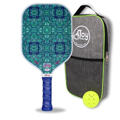 4Joy AMP4 Pickleball Paddle – T700 Carbon Fiber, Lightweight 7.5 oz, Wide Face for Control, 14mm Core, Beginner to Low-Intermediate - USAP Approved - style: Green Forest