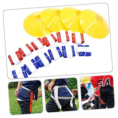 1Set Multi Use Football Waist Flag Set Belts Flags for Youth Rugby Games Outdoor Training Activities