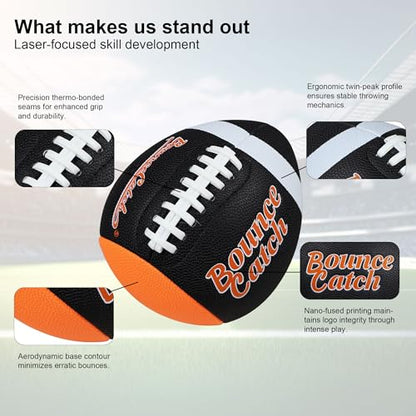 Training Football, Youth Size Fatherless Football PassCatch Solo Enhancing Passing Catching Halfball(with Pump) - style: Brown-9#(Ages 14+)