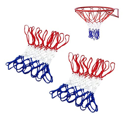 2Pcs Basketball Net Replacement Standard Basketball Hoop Net Thick Nylon Braided Hoop Net All Weather Basketball Net for Indoor Outdoor(12 Loops)