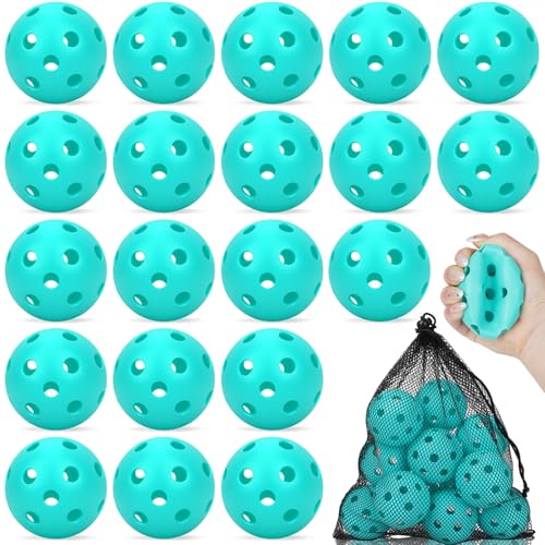 Coopay 20/40 Pack Practice Baseball Softball Plastic Training Balls Lightweight Hollow Limited Flight Softballs for Hitting, Pitching,Batting Training Indoor Outdoor Use - color: Sky Blue, style: 20 Pack