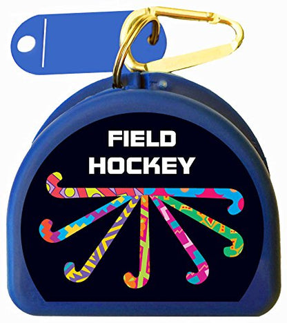 Field Hockey Mouth Guard Case - Pass Dribble Score (Blue)
