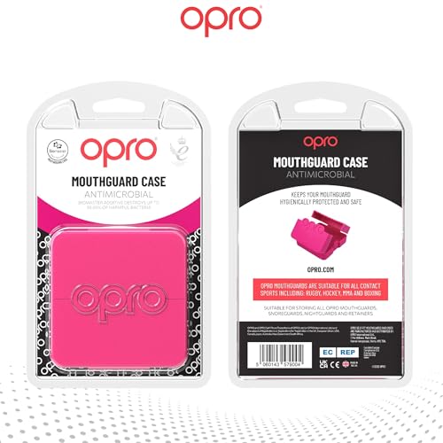 OPRO Mouth Guard Case (Pink) Long-Lasting Freshness and Hygiene with Biomaster Protection – Hygienic Retainer Case for Mouthguards, Night Guards, Retainers & Snore Guards - color: Pink