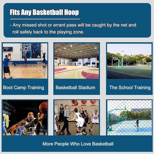 Basketball Hoop Returner Return Attachment Shooting Machine Metal Ball with Net Rotating Chute Rebounder Exercise for Shot Ef