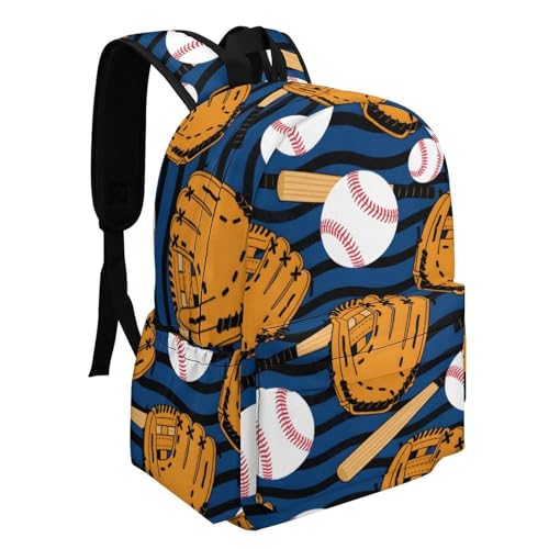 Baseball Glove Bat Ball Travel Backpack Lightweight with Multi Compartment Laptop Bagpack for Women Men Hiking Work