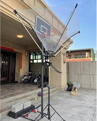 Shootaround Freestanding Basketball Hoops Metal Ball Return Attachment 180° Rotating Shooting Trainer Youth Adult Gym Home Basketball Basketball Racks