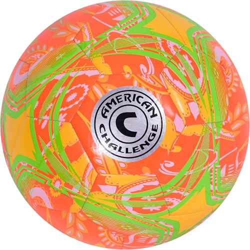 Paisley Soccer Ball – Professional Training Soccer Ball for Grass Fields – Durable TPU Machine Stitched Soccer Balls – Sizes 3, 4 & 5 – Outdoor Practice & Match Play - color: Orange, size: 5