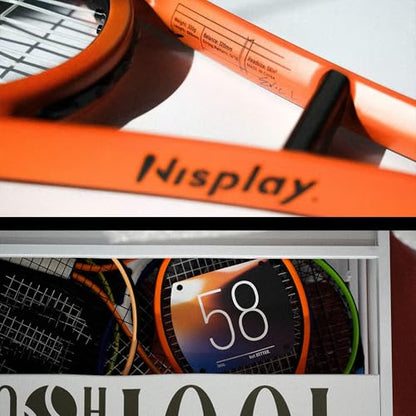 58 sq in Sweet Spot Trainer Tennis Racket, Precision Contact Training Racquet for Cleaner Hits, Timing and Control, Ball Machine and Repetition Practice, Match-Transfer Training Racket - color: Ember