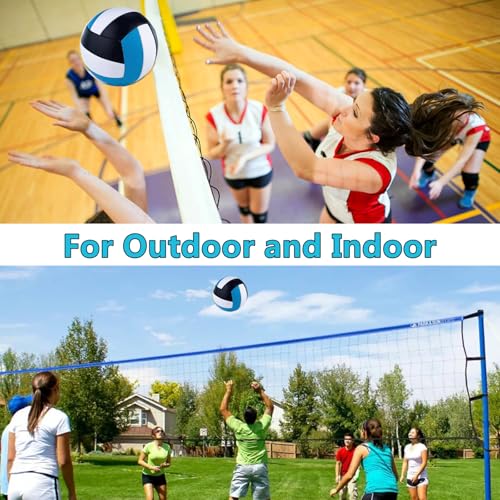 6 Pack Volleyballs Official Size 5, Waterproof Soft Bulk Recreational Volley Balls with Pump and Net Bag for Indoor Outdoor Beach Sand Water Pool Game Training Match for Beginner