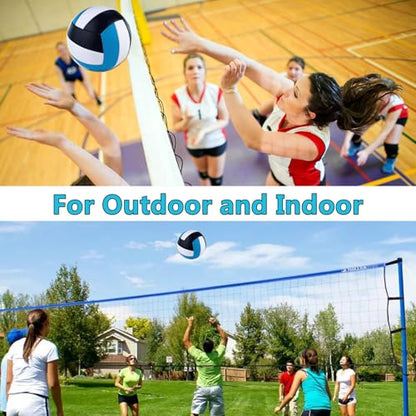 6 Pack Volleyballs Official Size 5, Waterproof Soft Bulk Recreational Volley Balls with Pump and Net Bag for Indoor Outdoor Beach Sand Water Pool Game Training Match for Beginner