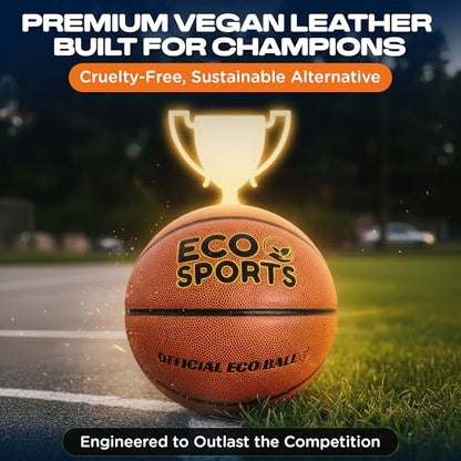 Eco Sports Basketball — Premium TPU Non-Toxic BPA Free, Superior Grip & Air Retention, Indoor Outdoor, Size 5 6 & 7, Eco-Friendly Vegan Basketball for Leagues, Schools, Coaches & Camps - size: 5 - Mini Basketball Size, 27.5"