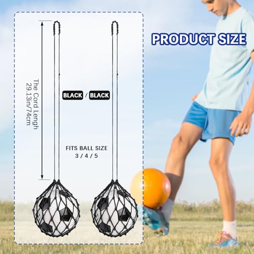 TOBWOLF Football Kick Trainer, Soccer Return Trainer Net Fits Ball Size 3, 4, 5, Hands-Free Soccer Kick Throw Training Aid