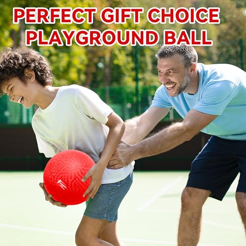 10 Inch Kickball Set, Playground Ball with Carrying Bag, Dodge Balls for Kids and Adults, Bouncing Sport Handball and Toy Ball, Outdoor Balls Official Camps