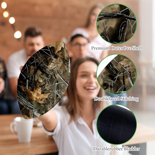 American Football, Official Size 11.9 x 7.3 Inch, Premium Composite Leather High-Grip Ball with Pro-Style Lacing, Unique Prints for Training, Games & Gifts - color: Camo Tree