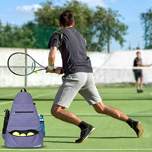 ACOSEN Tennis Bag Tennis Backpack - Large Tennis Bags for Women and Men to Hold Tennis Racket,Pickleball Paddles, Badminton Racquet, Squash Racquet,Balls and Other Accessories - color: Purple