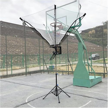 Basketball Hoop Returner Return Attachment Ball Floor Standing Aid Metal - Shooting Trainer Time Saving