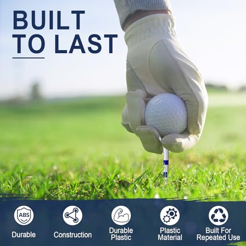 SPORTIC Professional Plastic Golf Tees 3-1/4" 30/50/100 Pack – Durable Driver Tees with Low-Friction 4-Prong Head for Straighter Shots, Consistent Height for Distance, Driving Range & Course - color: Blue 3-1/4" (30pcs)