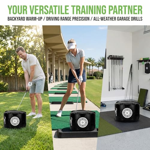 Golf Impact Bag - The Perfect Swing Trainer & Gift for Golf Enthusiasts - color: BLACK