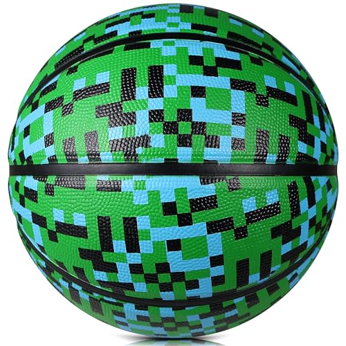 Official Rubber Basketball Outdoor Indoor Mens Basketball Ball Size 3/4/5/6/7 for Kids Youth Teen Boys and Girls Gift Ideas(Without Pump)