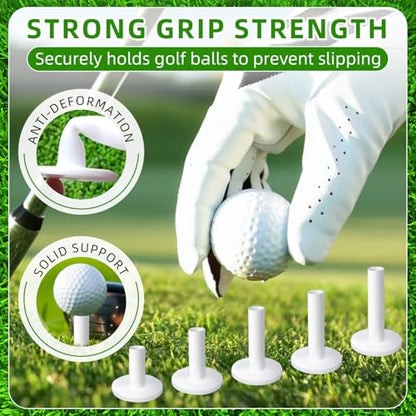 5PCS Rubber Golf Tees for Mats, Unbreakable Mixed Size Set for Driving Range & Golf Simulator, Durable Practice Tees with Secure Grip – Won’t Break or Damage Mat