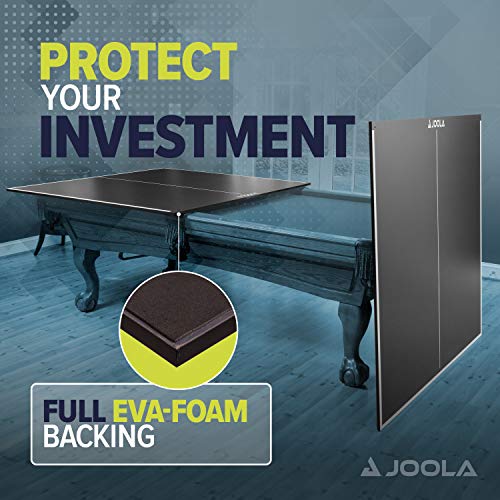 JOOLA Ping Pong Conversion Top with Net Set for Billiard and Pool Tables - Regulation Top Converts Billiards into Ping Pong Table - Includes Foam Padding for Protection - Steel Frame Option - color: Full Foam Back