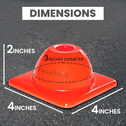Versatyle Heavy Duty Agility Training Cones (2 in, 6 in, 9 in, 12 in, 28 in) for Sports, Kids Coaching, Multipurpose Field Marker Cones, Soccer, Basketball Drills, Bike, Motorcycle, Traffic Training - style: 2in, Orange, 12 Pack