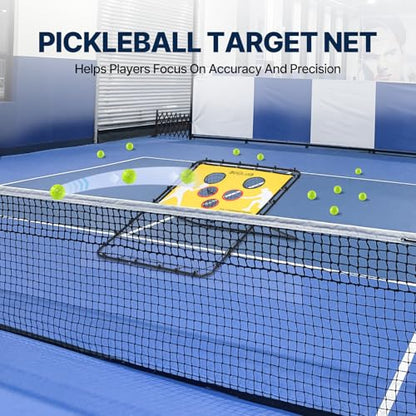 BGOJAB Pickleball Practice Rebounder Board with Target Net, 2 in 1 Pickleballs Training Equipment for Accuracy and Skill Development, Pickleball Dink Master Solo Trainer for Kid/Youth/Adult