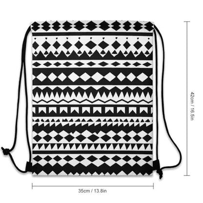 Sports Drawstring Bag Gym Sackpack Waterproof String Backpack for Running Training Fitness Men Women Unisex, Native Southwest American Indian Aztec Black Art Bags - color: Picture (753)