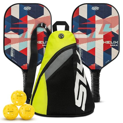 Selkirk Sport SLK Helix Pro Pickleball Paddle | Thermoformed Carbon Fiber Pickleball Paddles with Carbon Fiber & Fiberglass Hybrid Face | Unmatched Control - color: Patriot | Bundle