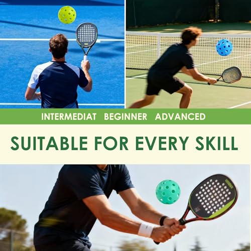 Outdoor Pickleball Balls, 40-Hole 4 Pack Outdoor/Indoor Pickle Balls, Premium High Durability & Consistent Bounce, Pickleball Ball True Stable Flight for Training and Match Play