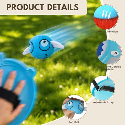 Waterproof Toss and Catch Ball Set, Shark Toss and Catch Game with 2 Catch Paddles & 2 Soft Water Balls, Outdoor Toy for Pool, Beach, Backyard & Bath, for Kids Ages 3-8
