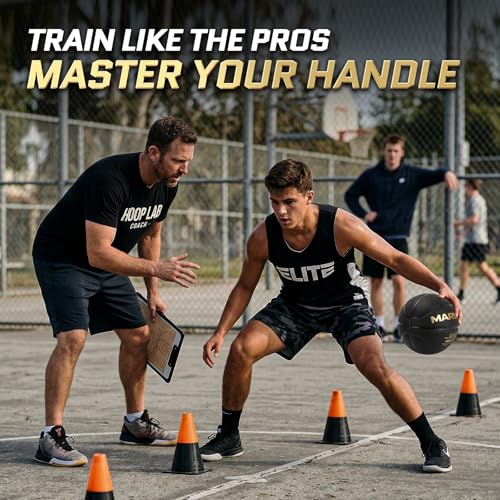 3LBS Elite Weighted Heavy Basketball Training Equipment, Official Size 7 (29.5"), Durable in&Outdoor, Enhanced Grip Composite Leather, Improve Handling Dribbling Passing Rebounding Skills
