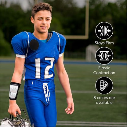 Football Play Wristbands | Sports Playbook Band | Youth Quarterback Gear | Wristband Playbook | Softball Wristbands for Signs - color: Black