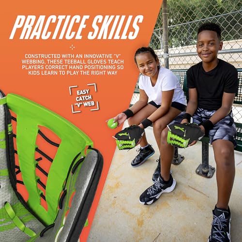NERF Proshot Kids Teeball Glove + Ball Set - Youth Baseball Glove + Foam Ball - Boys + Girls Teeball Mitt Set - Adjustable Fit for Kids - Right Hand Throw - 8.5"