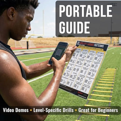 Guided Coaching Agility Ladder Drills Training System - Structured Speed & Footwork Charts with Built-in Progressions - style: 4-Pack Bundle (8.5x11)