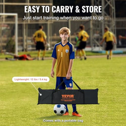 VEVOR Soccer Trainer，Portable Soccer Rebounder Net, Iron Soccer Practice Equipment, Sports Football Rebounder Wall with Portable Bag, Perfect for Team Solo Training, Passing, Volley