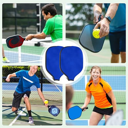 2 PCS Pickleball Paddle Covers, Durable Neoprene Universal 8.26 x 11.8Inch Zippered Racket Sleeve Storage Bag, Fits USAPA Standard Pickleball Racquets - color: Blue